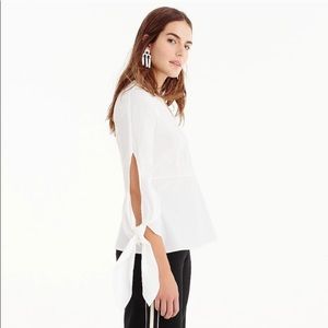 J.Crew Universal Standard Poplin Tie-Sleeve Top